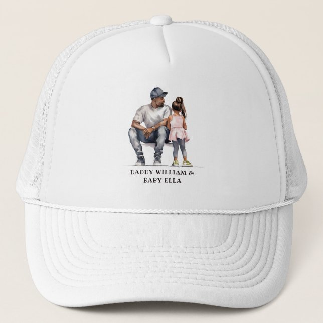Black Father and Daughter Bond (3) Trucker Hat (Front)
