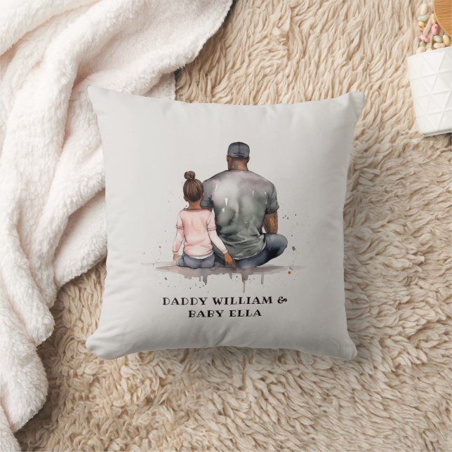 Black Father and Daughter Bond (4) Cushion (Blanket)
