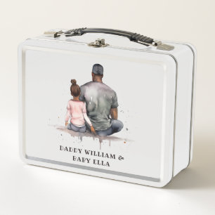 Black Father and Daughter Bond (4) Metal Lunch Box