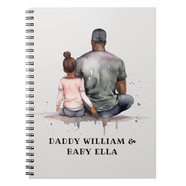 Black Father and Daughter Bond (4) Notebook (Front)