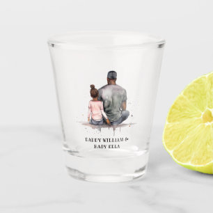 Black Father and Daughter Bond (4) Shot Glass
