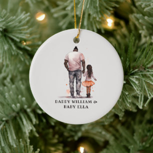 Black Father and Daughter Bond (5) Ceramic Tree Decoration