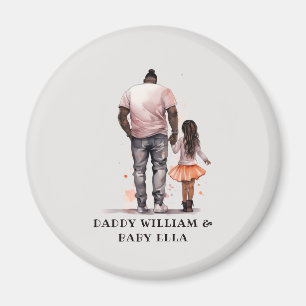 Black Father and Daughter Bond (5) Magnet