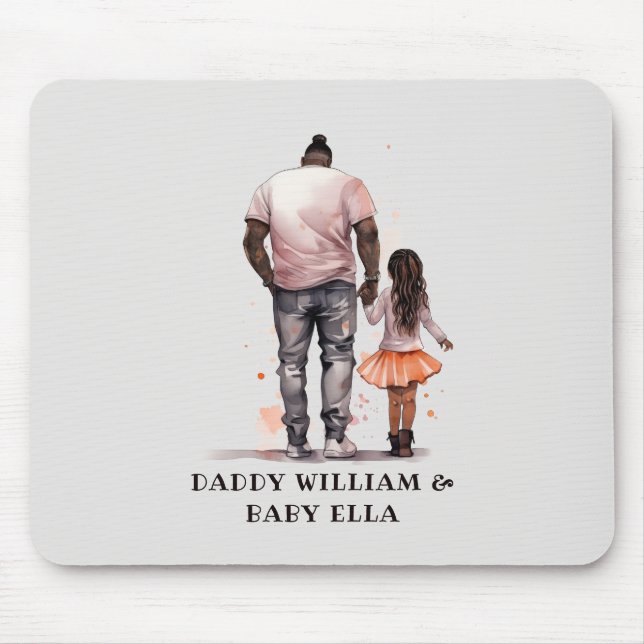 Black Father and Daughter Bond (5) Mouse Pad (Front)