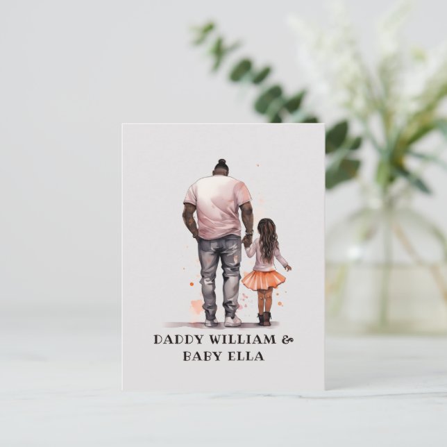 Black Father and Daughter Bond (5) Postcard (Standing Front)