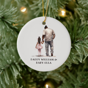 Black Father and Daughter Bond (6) Ceramic Tree Decoration