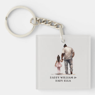 Black Father and Daughter Bond (6) Key Ring
