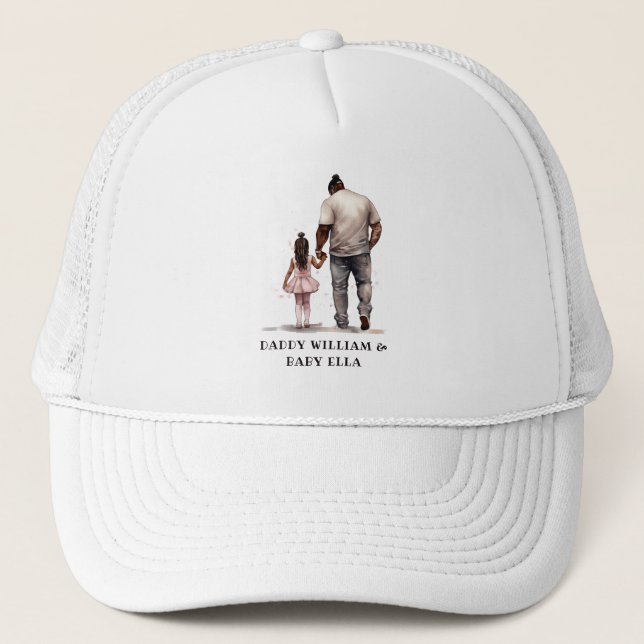 Black Father and Daughter Bond (6) Trucker Hat (Front)