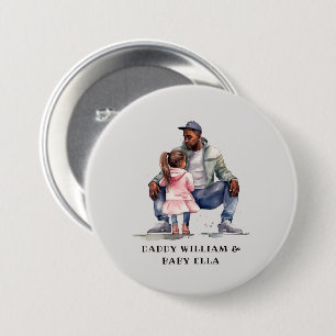 Black Father and Daughter Bond 7.5 Cm Round Badge