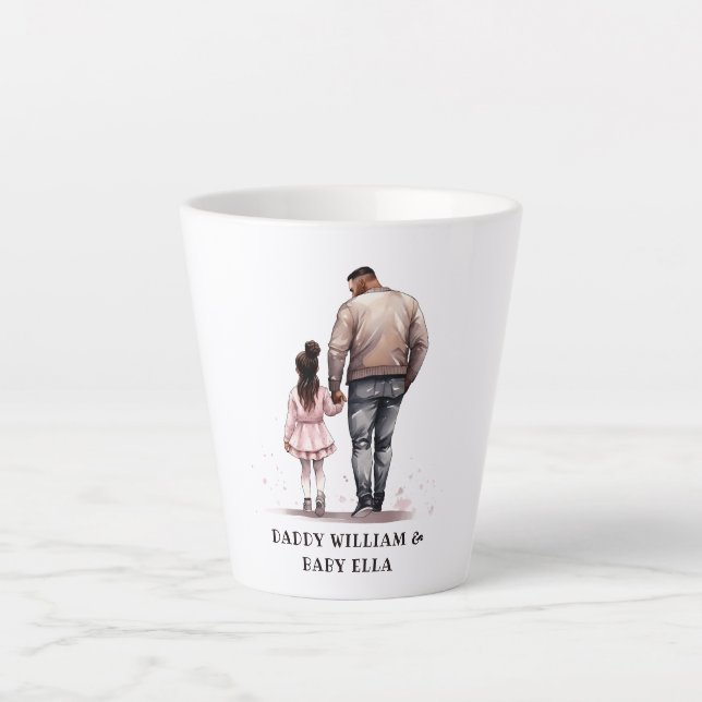 Black Father and Daughter Bond (7) Latte Mug (Front)