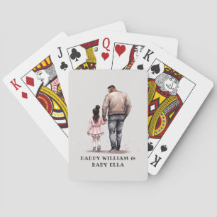 Black Father and Daughter Bond (7) Playing Cards