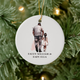 Black Father and Daughter Bond (8) Ceramic Tree Decoration