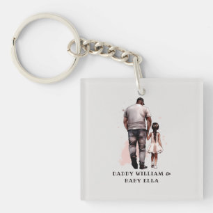 Black Father and Daughter Bond (8) Key Ring