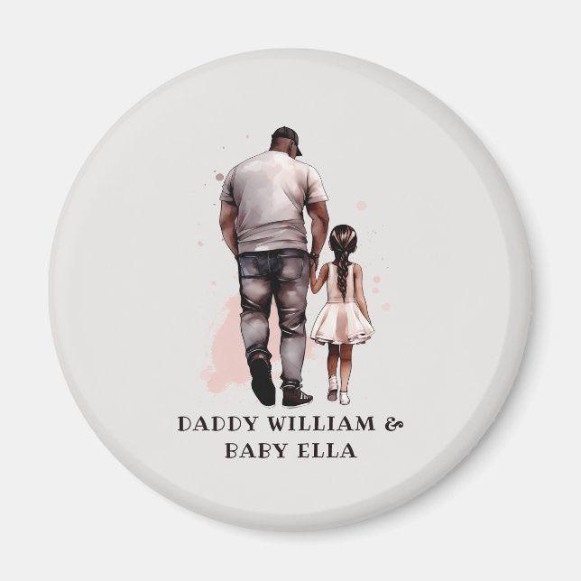 Black Father and Daughter Bond (8) Magnet (Front)