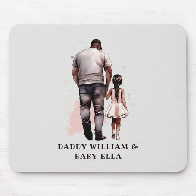 Black Father and Daughter Bond (8) Mouse Pad (Front)