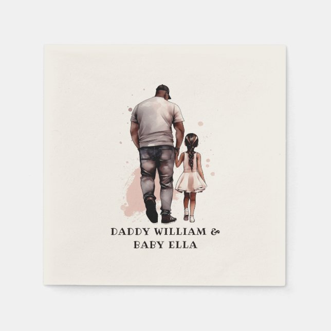 Black Father and Daughter Bond (8) Napkin (Front)