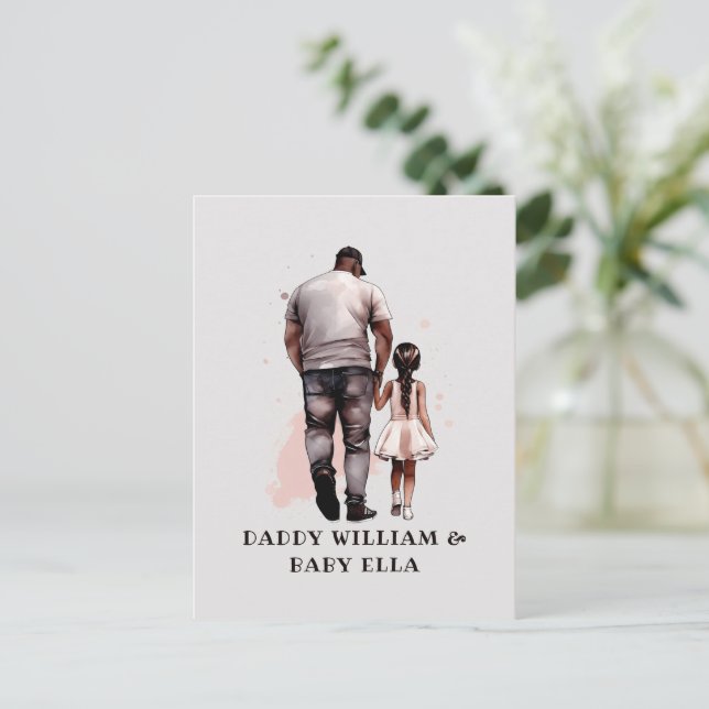 Black Father and Daughter Bond (8) Postcard (Standing Front)