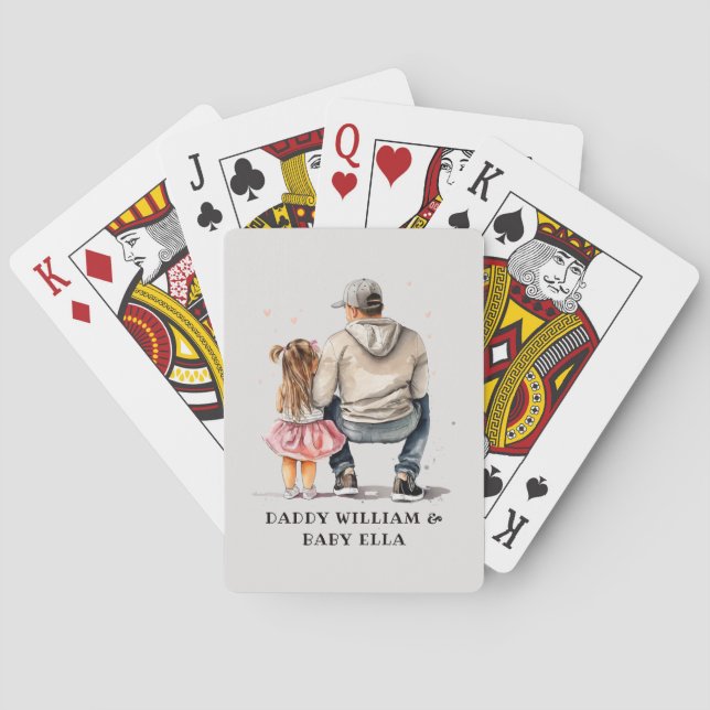 Black Father and Daughter Bond (9) Playing Cards (Back)
