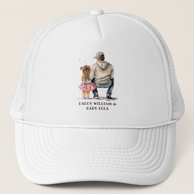 Black Father and Daughter Bond (9) Trucker Hat (Front)