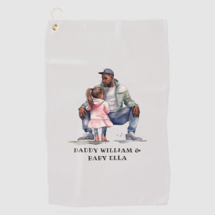 Black Father and Daughter Bond Golf Towel