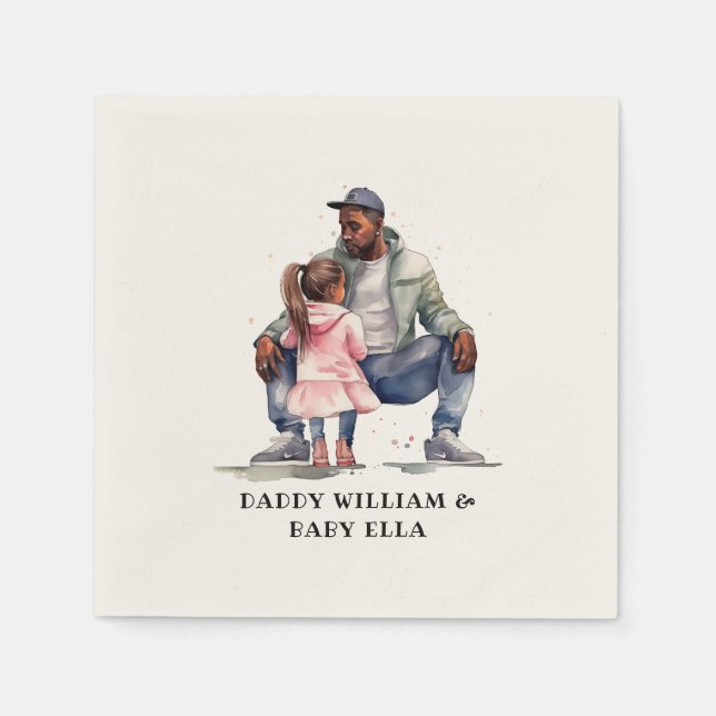 Black Father and Daughter Bond Napkin (Front)