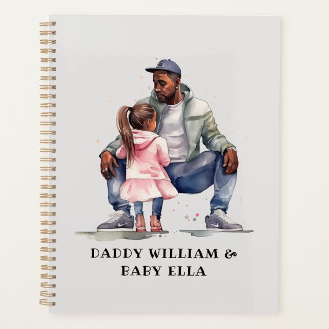 Black Father and Daughter Bond Planner (Front)