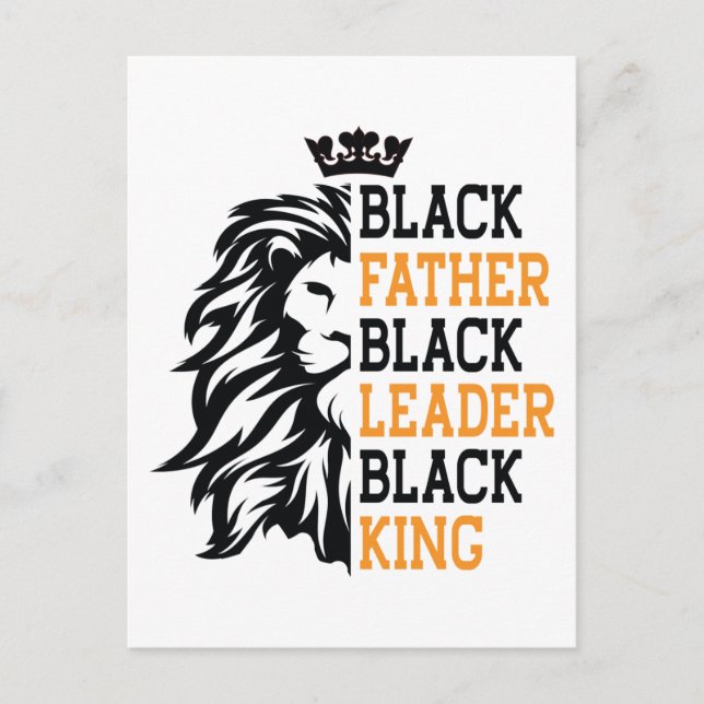 Black Father Black Leader Black King Fathers Day Postcard (Front)