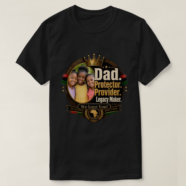Black Father Legacy Design (Customisable)  T-Shirt (Design Front)