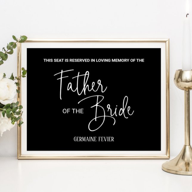 Black Father of the Bride Memorial Chair Wedding Poster (Creator Uploaded)