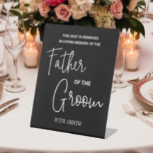 Black Father of the Groom Memorial Seat Wedding