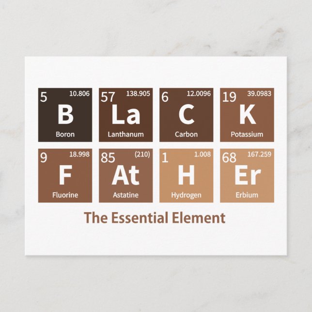 Black Father The Essential Element Melanin Pigment Postcard (Front)