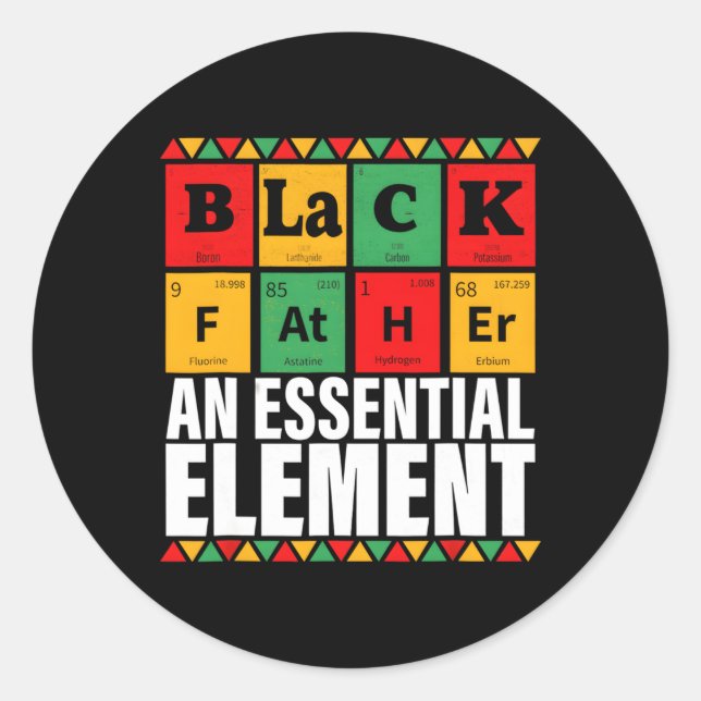 Black Father The Essential Elet Father'S Day Classic Round Sticker (Front)