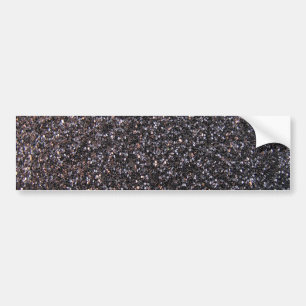 Black faux glitter graphic bumper sticker