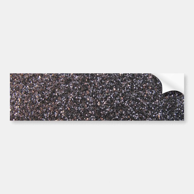 Black faux glitter graphic bumper sticker (Front)