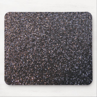 Black faux glitter graphic mouse pad
