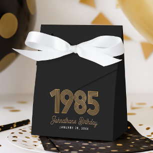 Black Faux Gold 1985 40th Birthday Favour Box