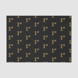 Black, Faux Gold 1st (First) Event Tissue Paper