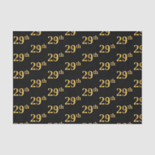 Black, Faux Gold 29th (Twenty-Ninth) Event Tissue Paper
