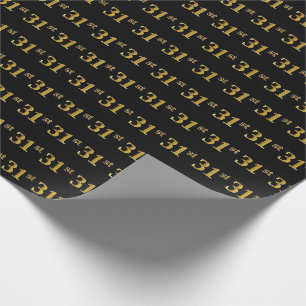 Black, Faux Gold 31st (Thirty-First) Event Wrapping Paper
