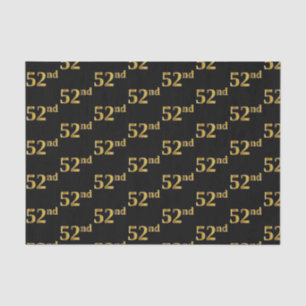 Black, Faux Gold 52nd (Fifty-Second) Event Tissue Paper