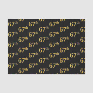 Black, Faux Gold 67th (Sixty-Seventh) Event Tissue Paper