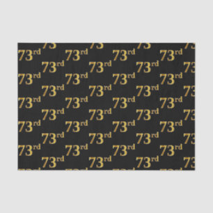 Black, Faux Gold 73rd (Seventy-Third) Event Tissue Paper