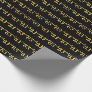 Black, Faux Gold 83rd (Eighty-Third) Event Wrapping Paper