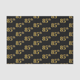 Black, Faux Gold 85th (Eighty-Fifth) Event Tissue Paper