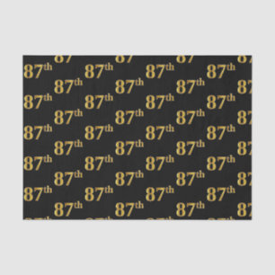 Black, Faux Gold 87th (Eighty-Seventh) Event Tissue Paper