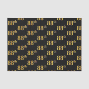 Black, Faux Gold 88th (Eighty-Eighth) Event Tissue Paper