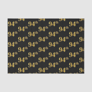 Black, Faux Gold 94th (Ninety-Fourth) Event Tissue Paper