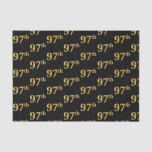 Black, Faux Gold 97th (Ninety-Seventh) Event Tissue Paper