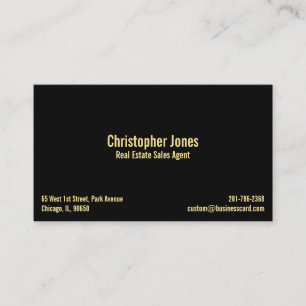 Black Faux Gold Elegant Professional Personalised Business Card