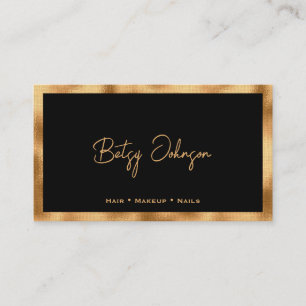 Black & Faux Gold Foil Flat Loyalty Card
